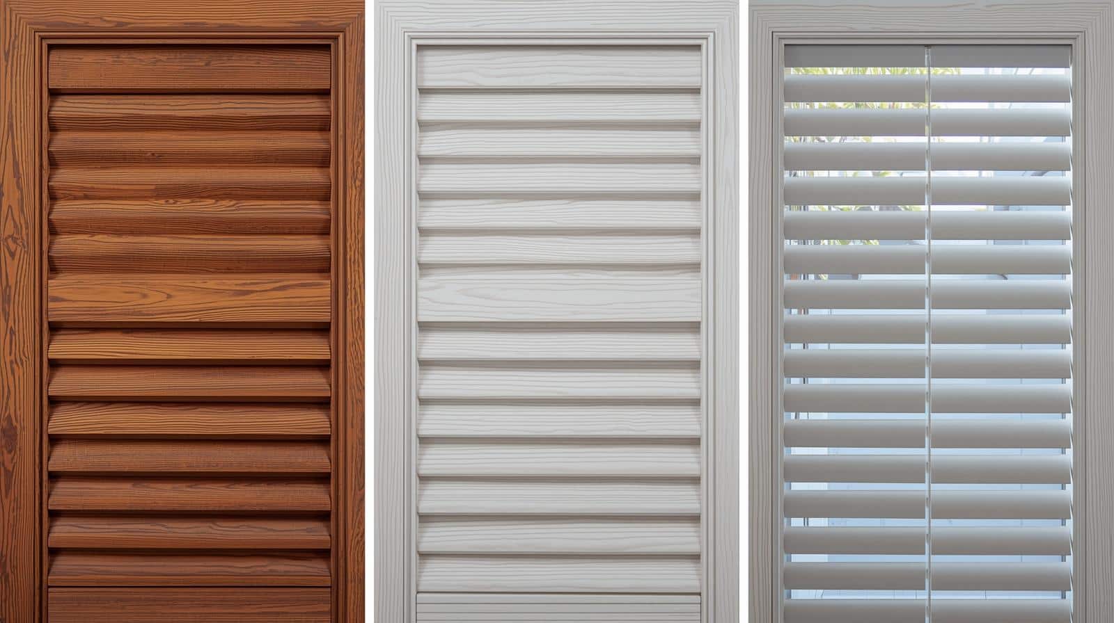 Comparison of timber, PVC and aluminium plantation shutter materials for Brisbane homes