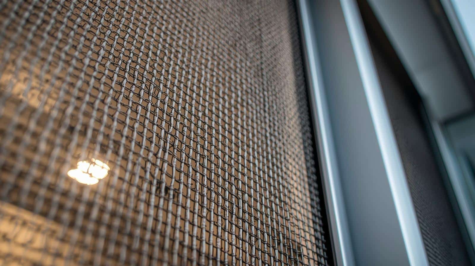 Crimsafe security screen installed on a Brisbane home front entry showing mesh detail and frame finish