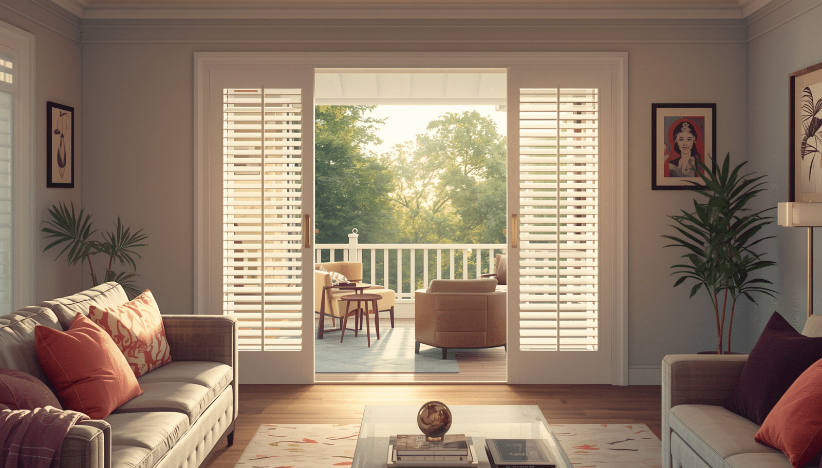 Planning shutter clearance around a sliding door handle